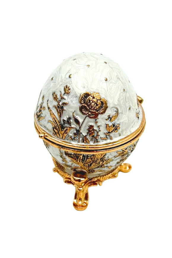 Faberge, elegancka szkatułka metalowa A