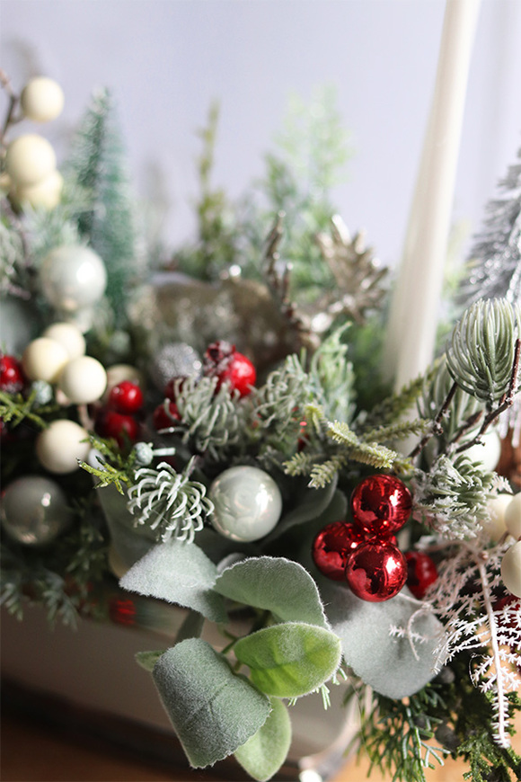 Piękna Zima, świąteczny stroik z łosiem i świecami