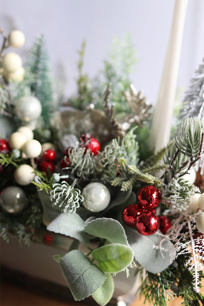 Piękna Zima, świąteczny stroik z łosiem i świecami