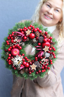 Czerwień Luxury, świąteczny czerwony wianek