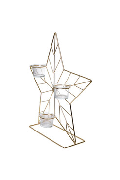 OD RĘKI Xmas Star, świąteczny świecznik na tealighty gwiazda, wym.41x40x10cm