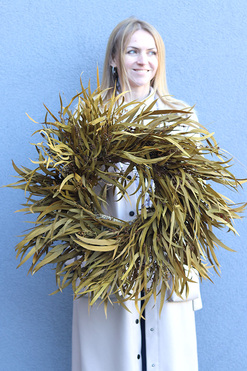 OD RĘKI Jesienny Polot, dekoracyjny wianek z suszonych i stabilizowanych roślin, śr.68cm 