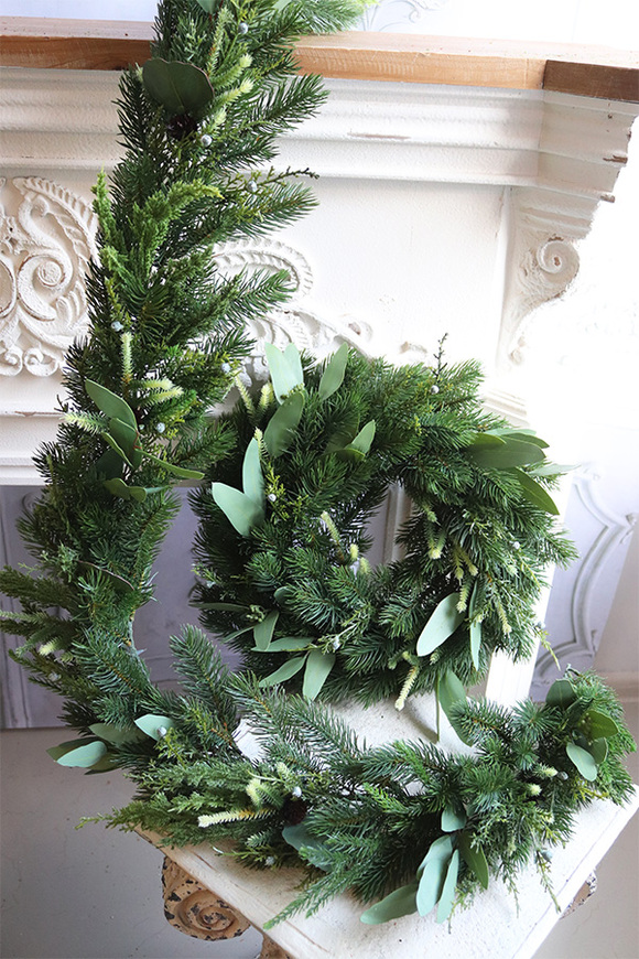  Naturalne Święta Lauric, komplet świątecznych dekoracji, girlanda