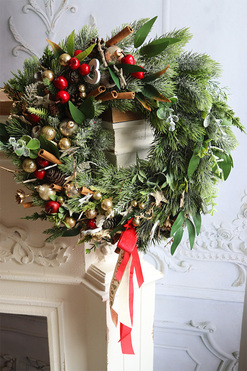 Christmas Dekorata, świąteczny wianek na drzwi, śr.37cm