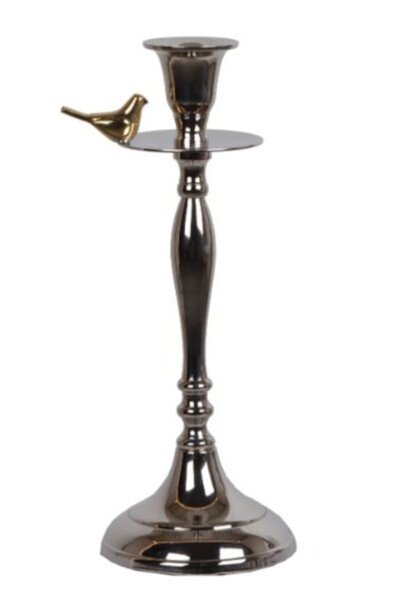 Bird, elegancki świecznik ze złotym ptaszkiem, wys.32cm