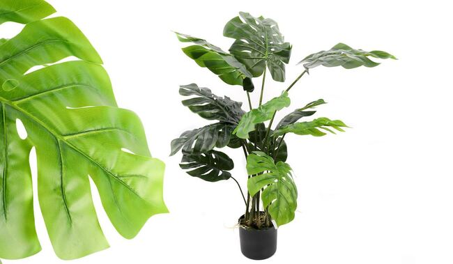 Monstera New, sztuczne drzewko w osłonce / donicy, wys.120cm