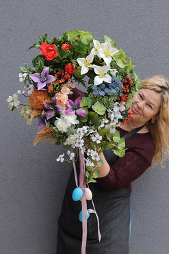 Mixalia, wiosenny wianek dekoracyjny, śr.46cm 