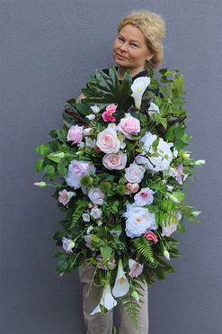 Neristo Pinkalla, elegancka wiązanka nagrobna, dł.90cm