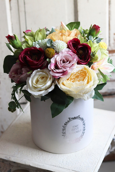 Celista, flowerbox z barwnymi kwiatami, wys.39cm