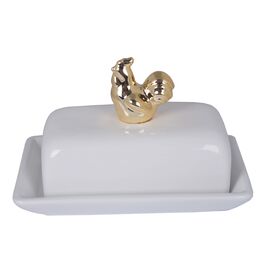 Easter Glamour, maselnica ceramiczna, złoty kogut, wym.18.5x11.5x13cm