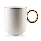 OD RĘKI Novelty, porcelanowy kubek ze złotym rantem, poj.350ml 