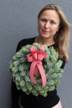 Frozen Christmas Mini, A, świąteczny wianek z kokardą, śr.26cm