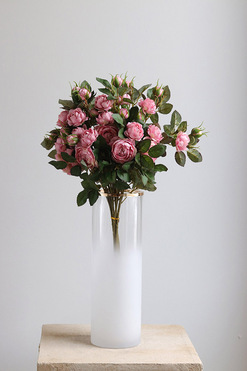 OD RĘKI Rosalie, gałązka sztucznej róży, mauve róż, 6szt, dł.54cm