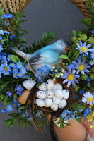 Blue Bird Spring 3, wiosenny wianek dekoracyjny z ptaszkiem