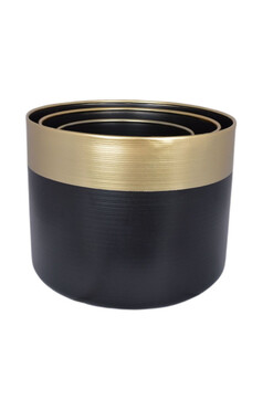 Amba, osłonka metalowa ze złotym spodem, czarna, kpl.3szt