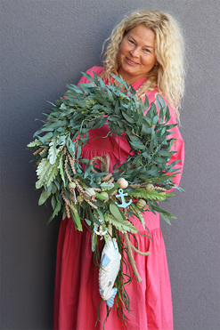 Rybka w Morzu, marynistyczny wianek z rybą, rozp.50/80cm