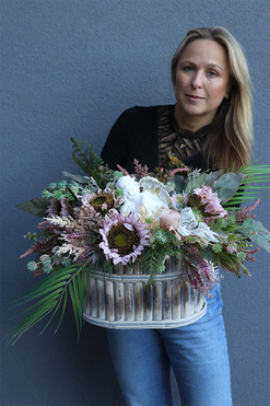 Auraliana, komplet dekoracji nagrobnych, bukiet + kompozycja 