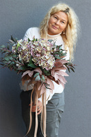 Hortensja Mortario, bukiet nagrobny do wazonu