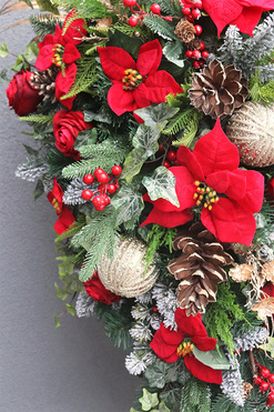 Red&Gold 2, świąteczna wiązanka nagrobna, wym.90x55cm