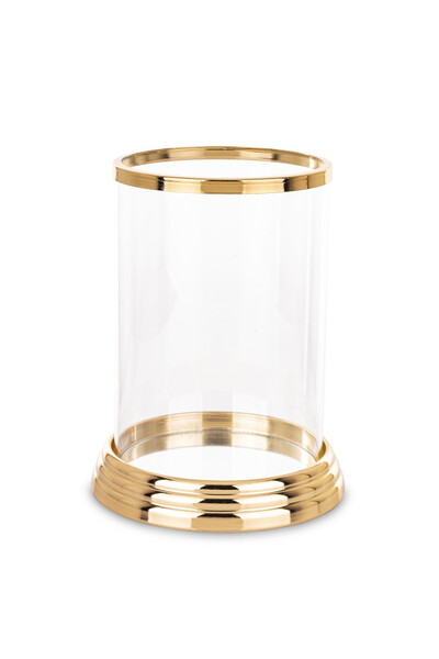 Somero Gold E, złoty szklany świecznik, wym.20x15x15cm