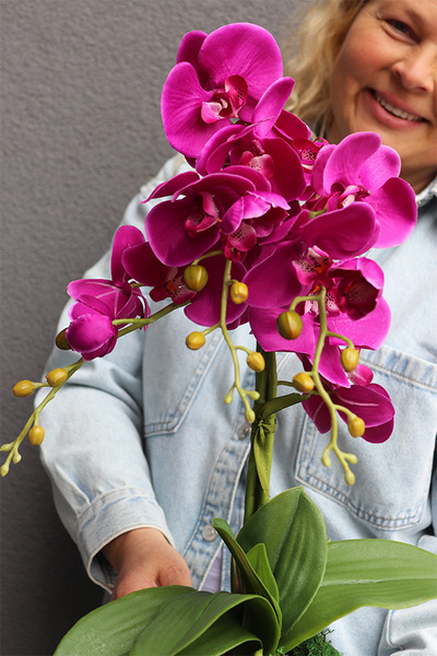 Fuksja Simple Glamour, sztuczny storczyk w donicy