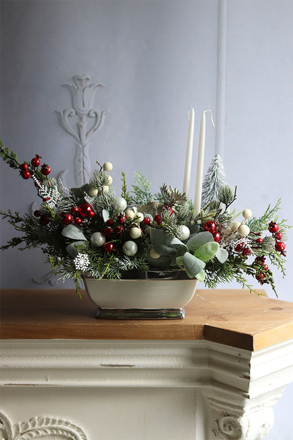 Piękna Zima, świąteczny stroik z łosiem i świecami