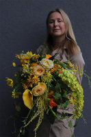 Yellow Sun 2, żółty bukiet nagrobny we wkładzie