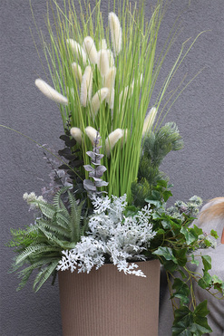 Lunedia 2, zielona kompozycja z trawami, wys.135cm 