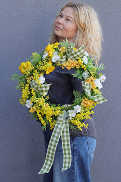 Wiosenne Powitanie, wiosenny wianek dekoracyjny, śr.40cm