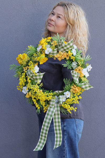 Wiosenne Powitanie, wiosenny wianek dekoracyjny