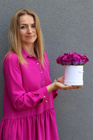 Fuksjowe Mini Roses, flowerbox z różami