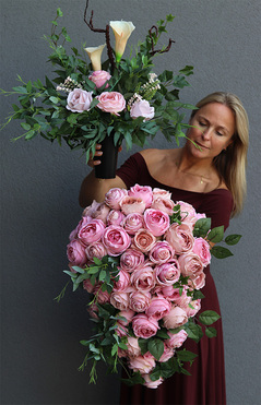 komplet dekoracji nagrobnych Pastelle Roses 2, wym.42/60cm