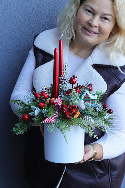 Święta w Domu, świąteczny stroik ze świecami