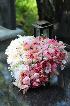 Alice Pastel Volcan, dekoracja nagrobna w kształcie serca, wym.23x37x40cm