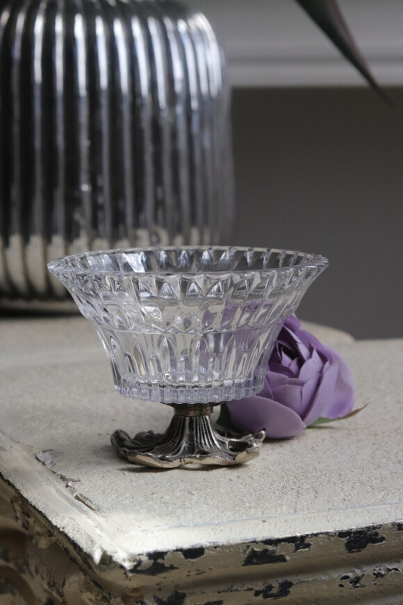 Gerina B, posrebrzana patera z kryształem