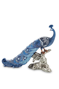 Peacock Blue B, figurka pawia, wym.25x12x32cm 