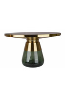 Entre, stolik kawowy ze szklaną podstawą, zielony