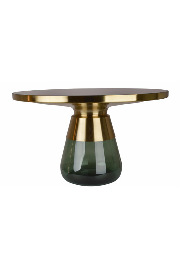 Entre, stolik kawowy ze szklaną podstawą, zielony