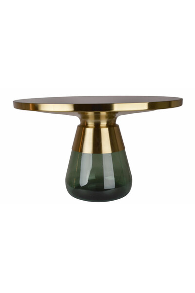 Entre, stolik kawowy ze szklaną podstawą, zielony