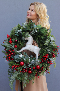 Zaczarowany Konik, świąteczny wianek na drzwi, śr.60cm 