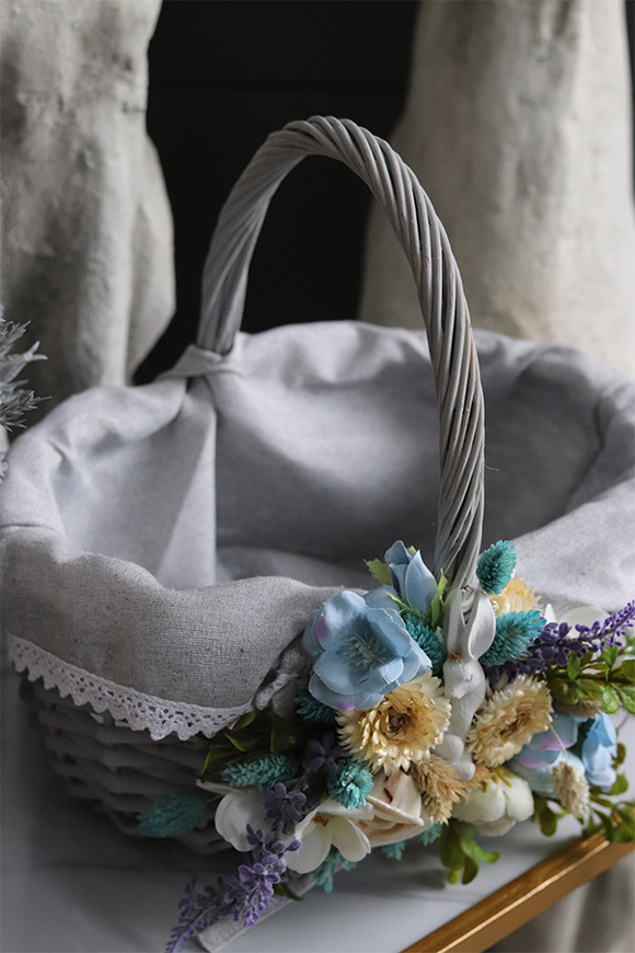 Ocean, dekorowany koszyczek wielkanocny z serwetką