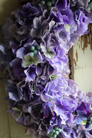 bogaty wianek z fioletowych hortensji, Betti, śr.60cm