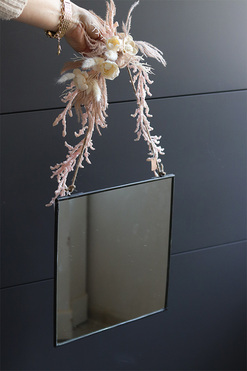 Nero Boho, lustro z dekoracją, 30x31cm 