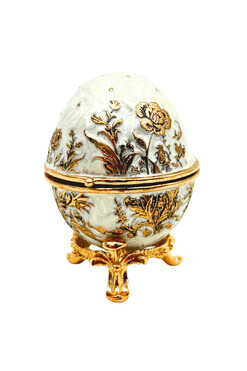 Faberge, elegancka szkatułka metalowa A, wym.6.3x4.5cm