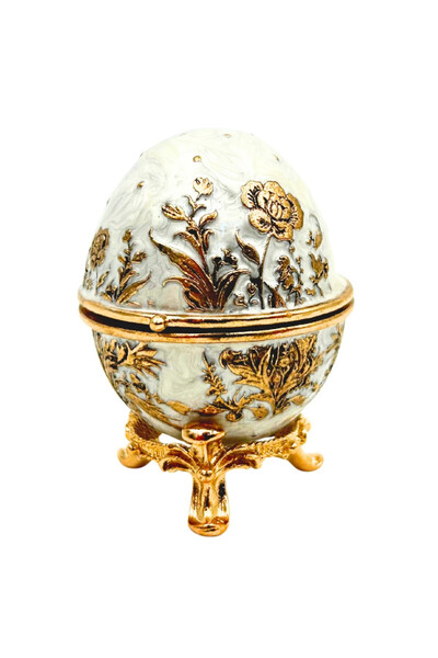 Faberge, elegancka szkatułka metalowa A