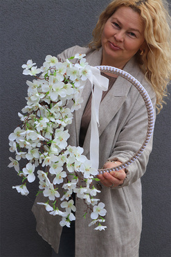 Jabłoń Slim, wianek na drzwi na obręczy, rozp.53cm