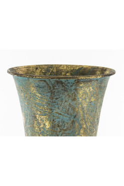 Porto Gold&Green A, efektowny złoty puchar / wazon, wym.75x17.5x17.5cm