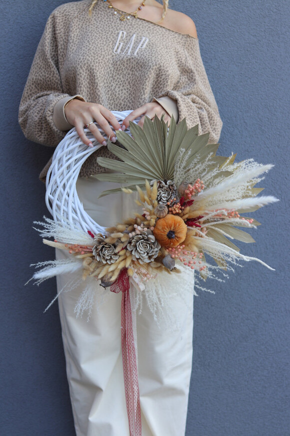 Lysandra Boho, asymetryczny jesienny wianek