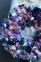 efektowny wianek z niebieskimi różami, Pranella Navy