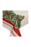 Czerwony Ostrokrzew, świąteczny obrus gobelinowy